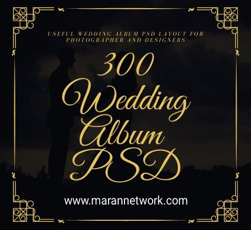 300 Wedding Album Design PSD Layout Free Download